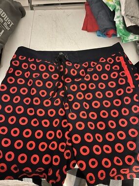 Men's Black Swim Board Shorts Phish donut